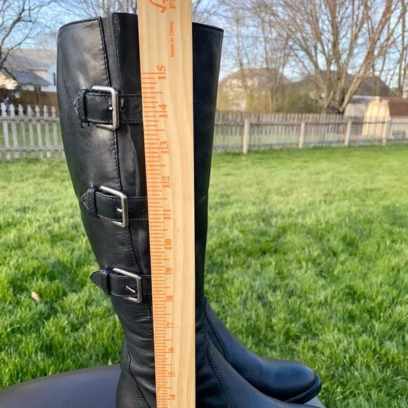 ECCO "Saunter" GTX Tall Riding Water Proof ZIP Leather Boot Black Size 5.5/36EU - Picture 9 of 11